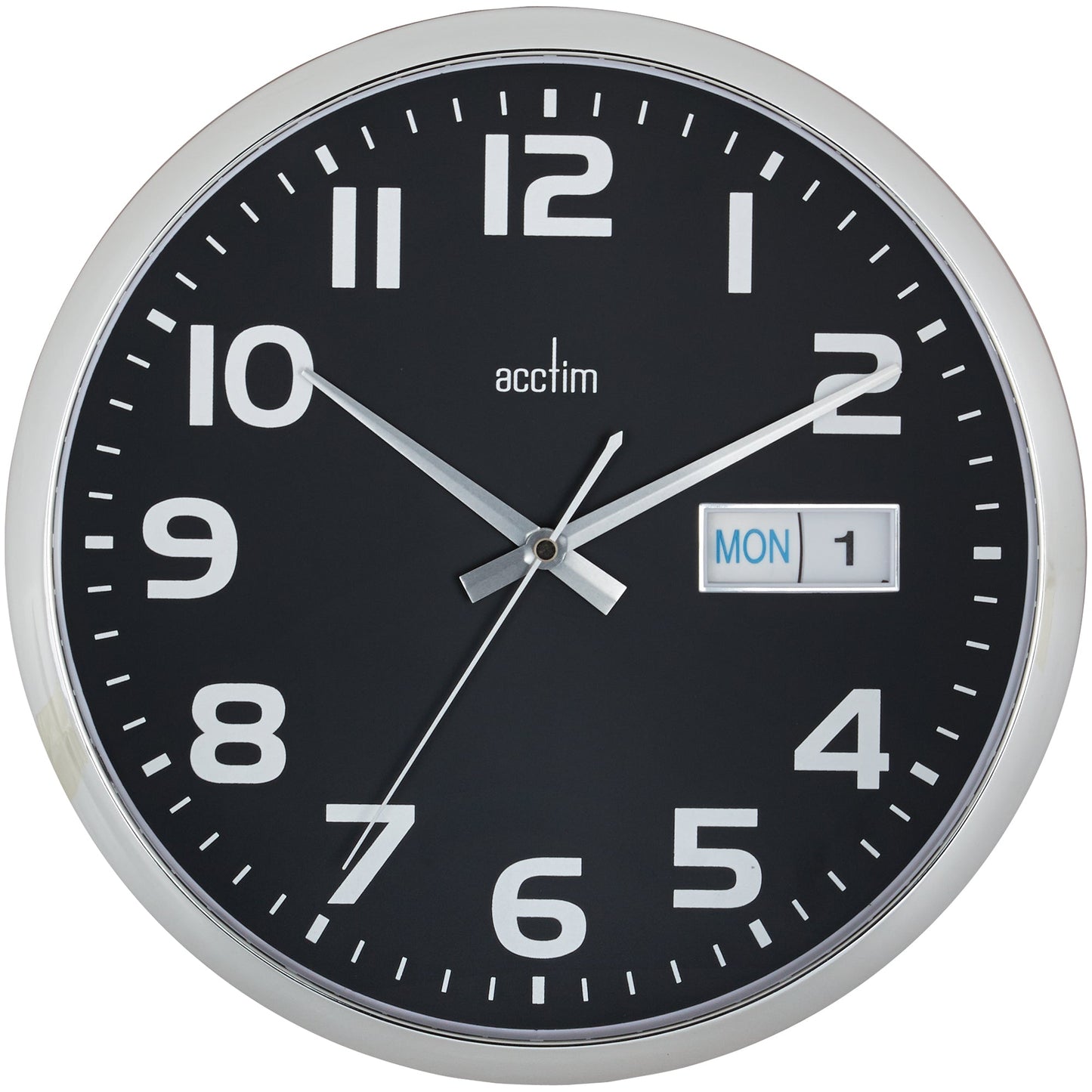 Supervisor Day & Date Black Wall Clock 32cm - TickTockClocks