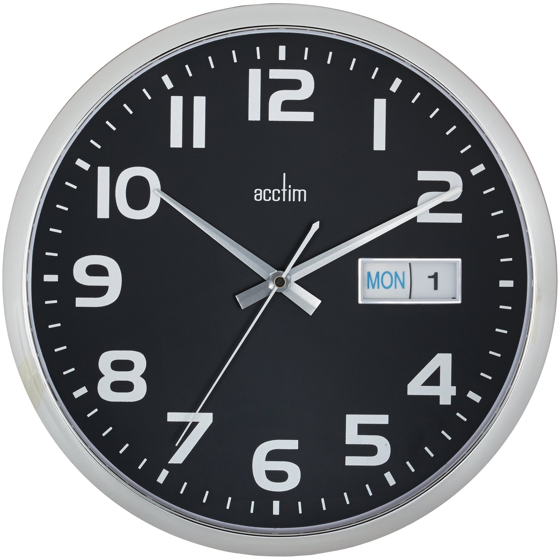 Supervisor Day & Date Black Wall Clock 32cm - TickTockClocks