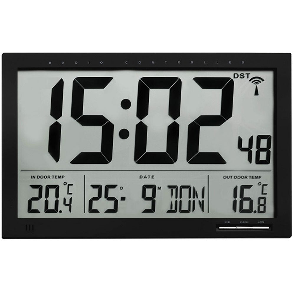 TFA Xl Radio Controlled Wall Clock With Indoor/Outdoor Temperature 37cm - TickTockClocks