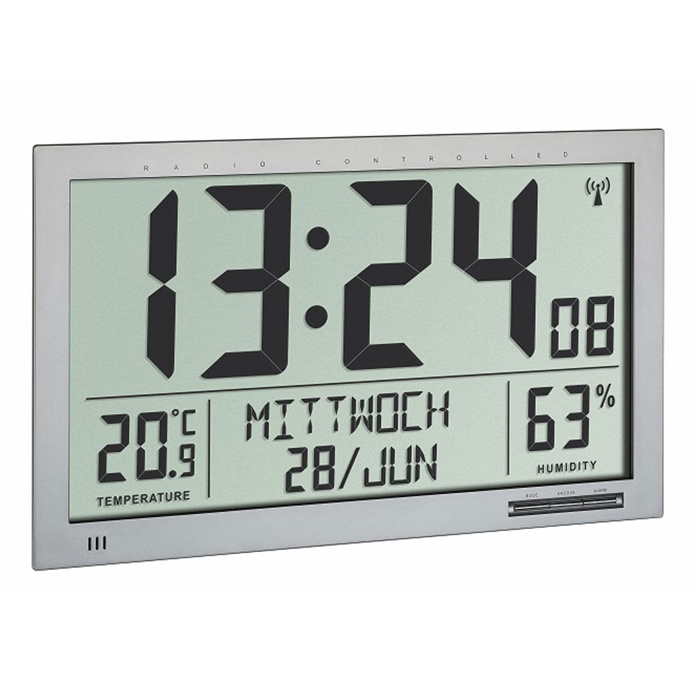 TFA Xl Radio Controlled Wall Clock With Temperature & Humidity 36.8cm - TickTockClocks
