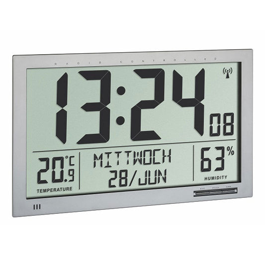 TFA Xl Radio Controlled Wall Clock With Temperature & Humidity 36.8cm - TickTockClocks