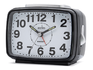 Titan 2 Analogue Alarm Clock 12cm black - TickTockClocks