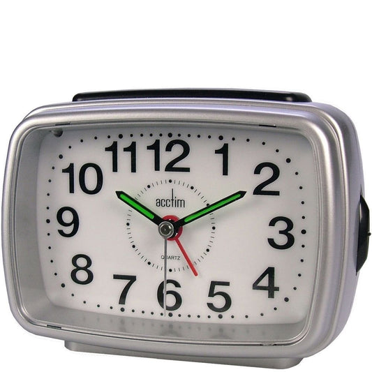 Titan Alarm Clock 11cm Silver - TickTockClocks