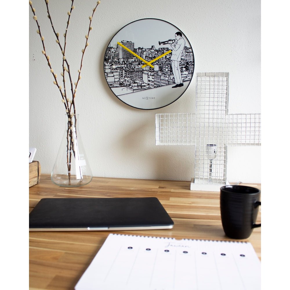 Trumpet City Wall Clock 40cm - TickTockClocks