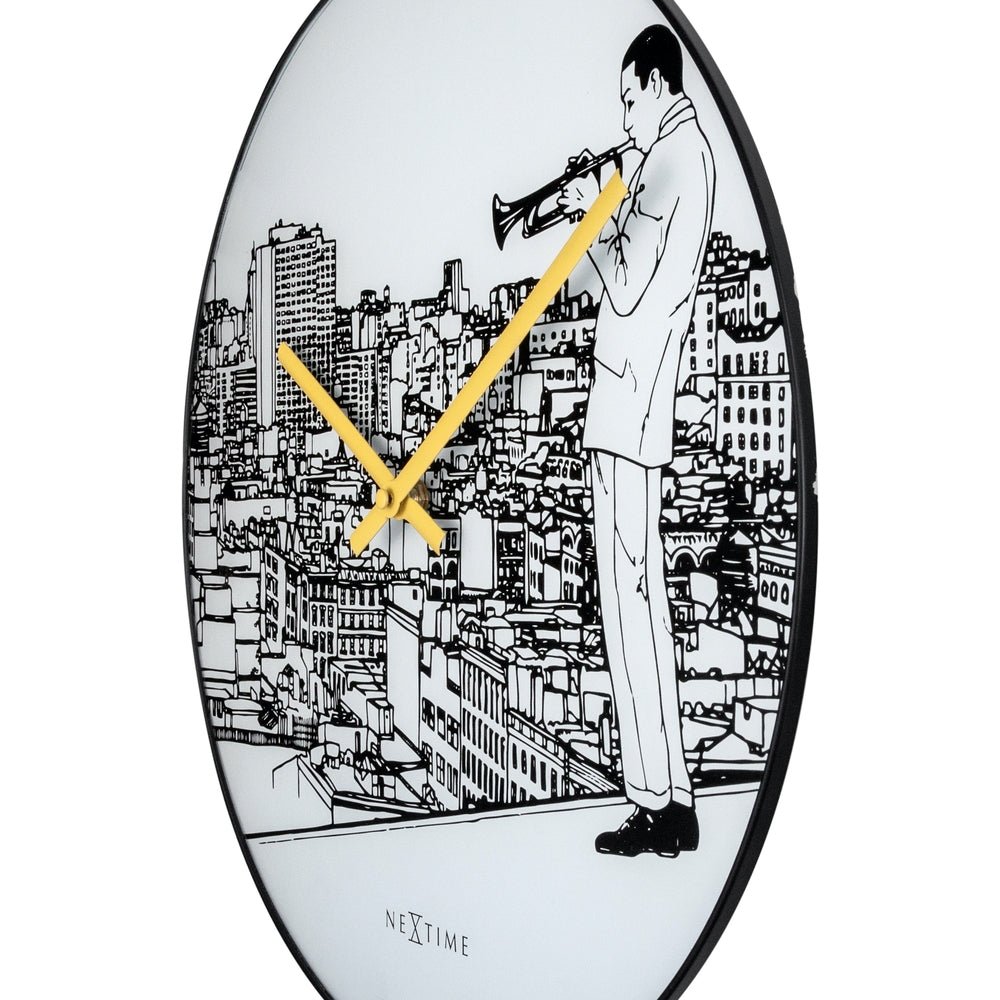 Trumpet City Wall Clock 40cm - TickTockClocks