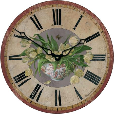 Tulip Motif Wall Clock 36cm - TickTockClocks