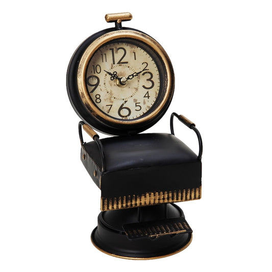 Vintage Barbers Chair Mantel Clock 24cm