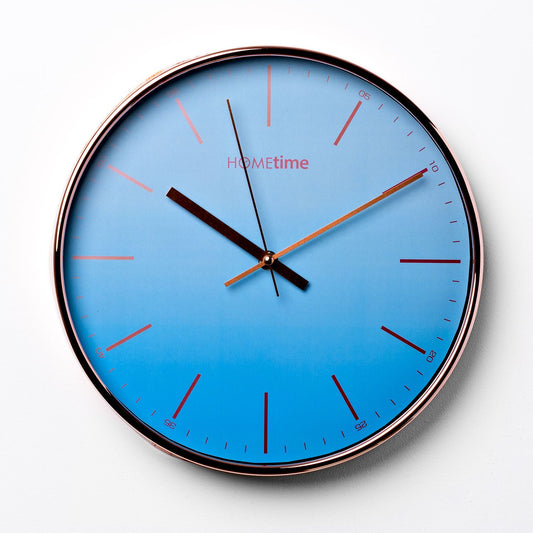Wall Clock Black & Gold Case 30cm