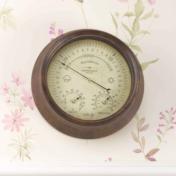 Westminster Barometer & Thermometer 8in - TickTockClocks