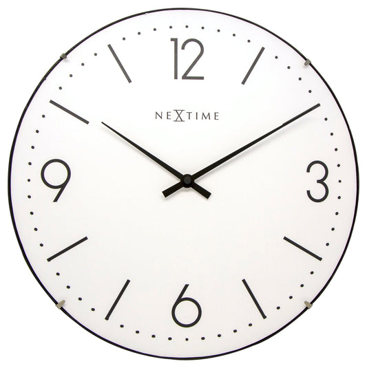 White Basic Dome Wall Clock 35cm - TickTockClocks