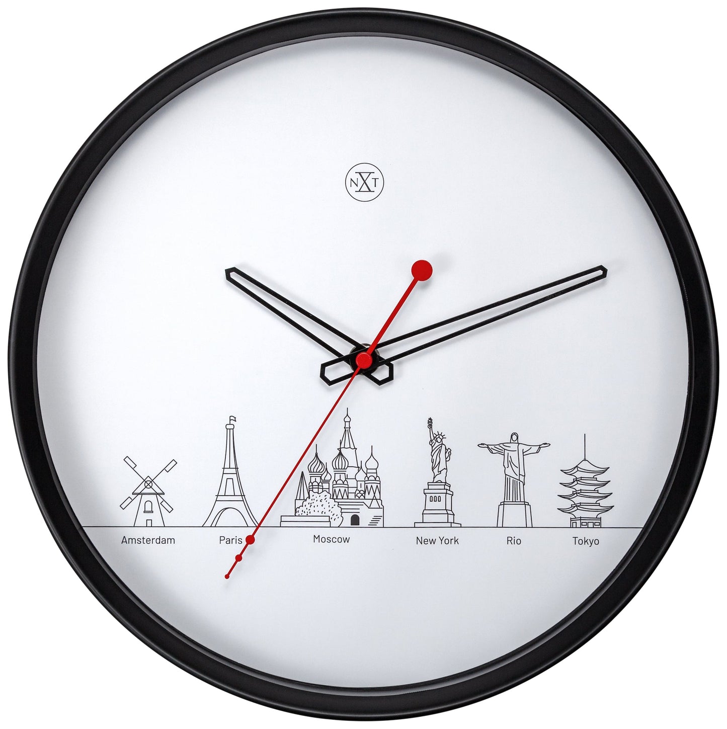 White Worldtour Wall Clock 30cm - TickTockClocks