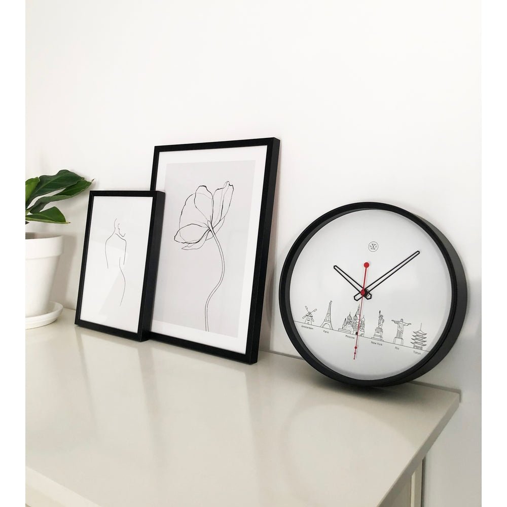 White Worldtour Wall Clock 30cm - TickTockClocks