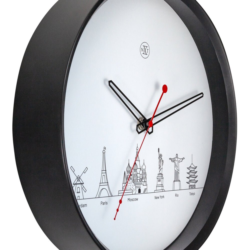White Worldtour Wall Clock 30cm - TickTockClocks