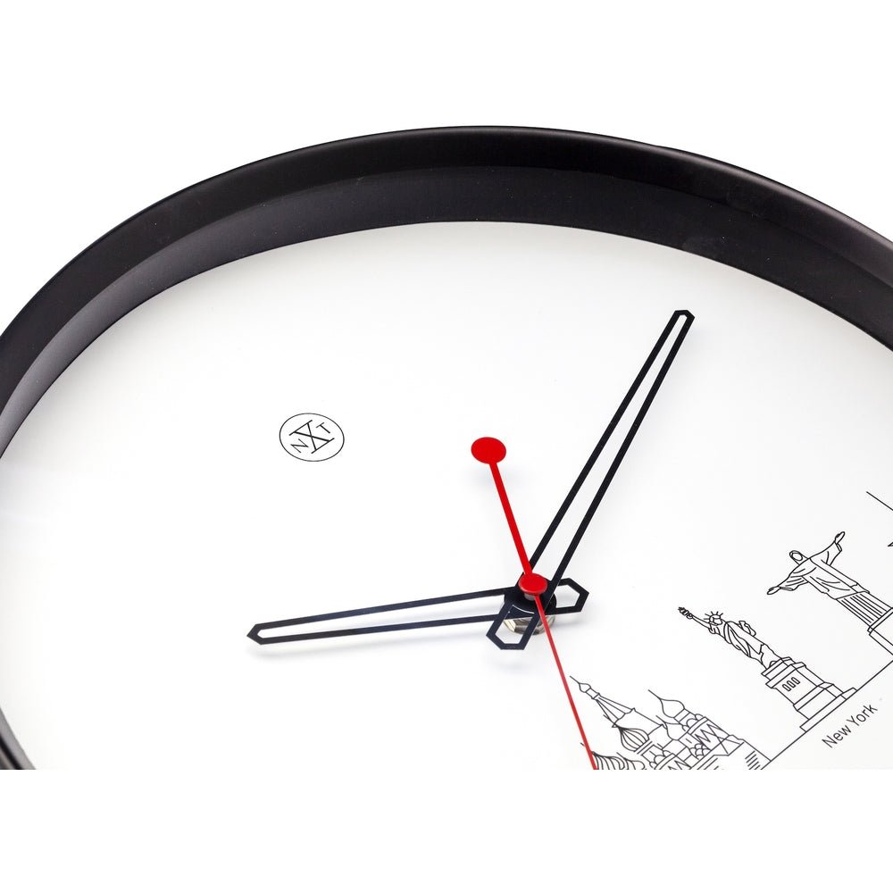 White Worldtour Wall Clock 30cm - TickTockClocks