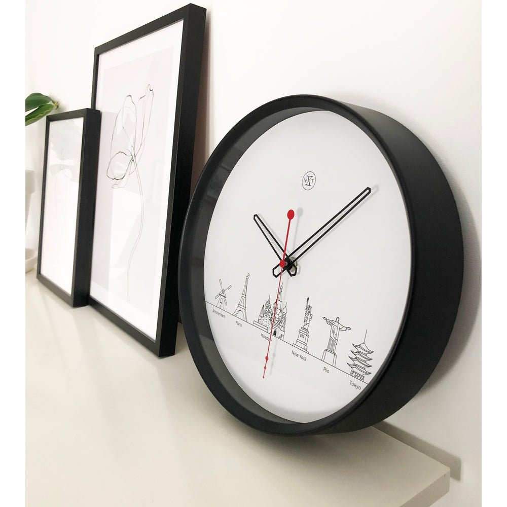White Worldtour Wall Clock 30cm - TickTockClocks