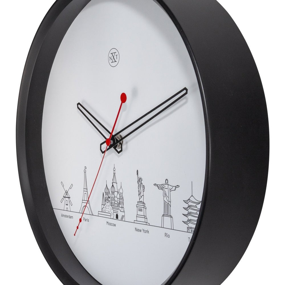 White Worldtour Wall Clock 30cm - TickTockClocks