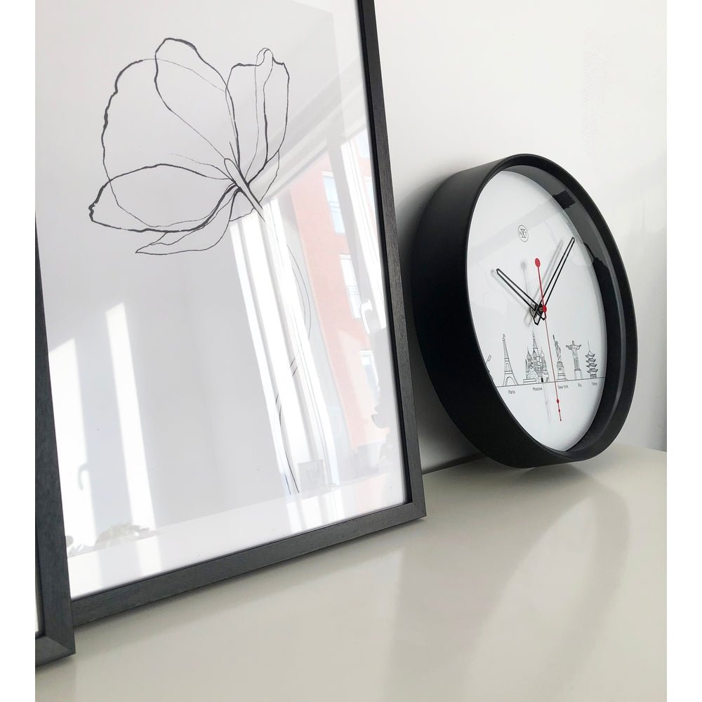 White Worldtour Wall Clock 30cm - TickTockClocks