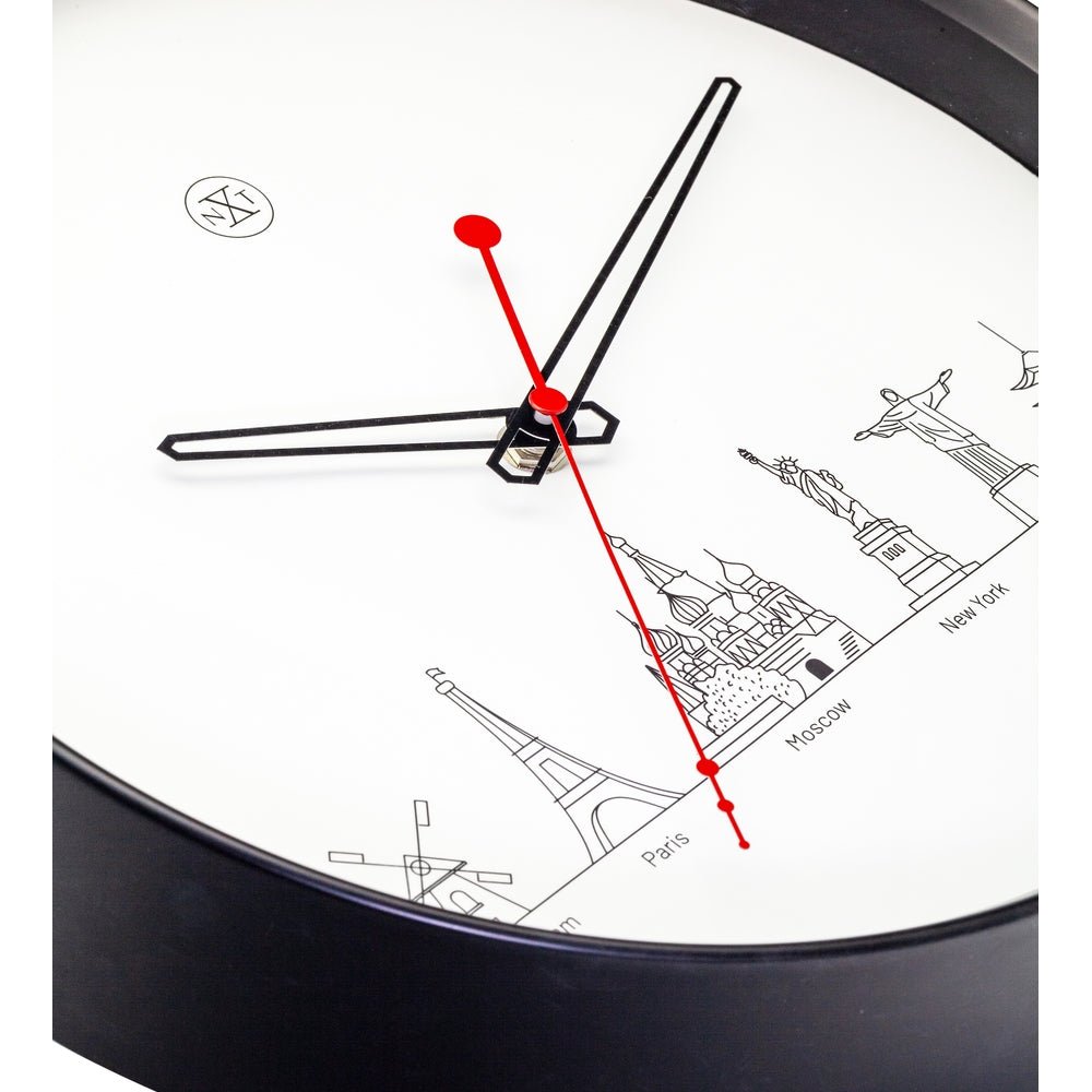 White Worldtour Wall Clock 30cm - TickTockClocks