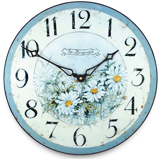 Wild Daisies Wall Clock 36cm - TickTockClocks