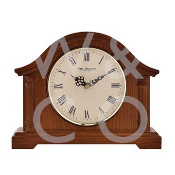 WILLIAM WIDDOP® Arched Mantel Clock - Walnut Effect - TickTockClocks