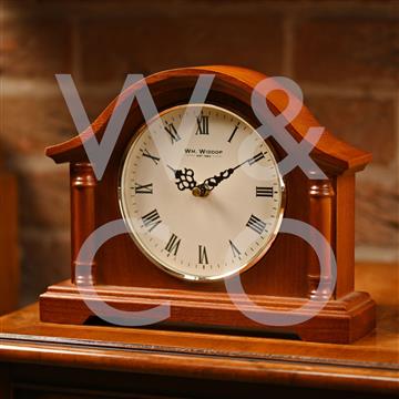 WILLIAM WIDDOP® Arched Mantel Clock - Walnut Effect - TickTockClocks