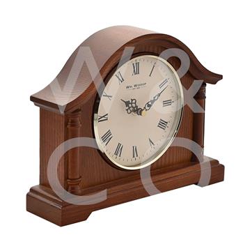 WILLIAM WIDDOP® Arched Mantel Clock - Walnut Effect - TickTockClocks