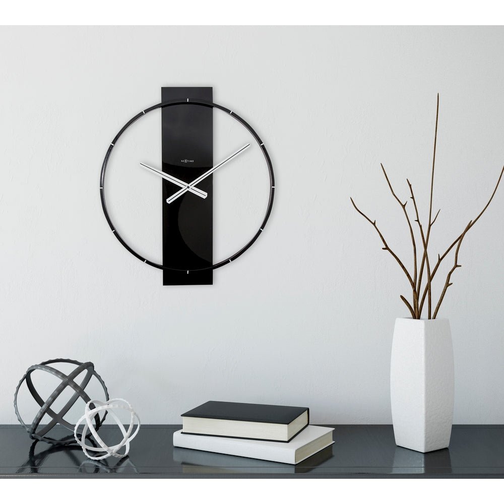Wood/Steel Black Wall Clock 50cm - TickTockClocks