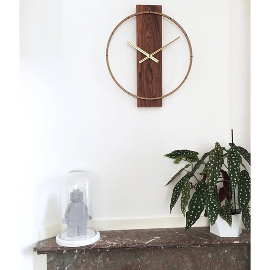 Wood/Steel Brown Wall Clock 50cm - TickTockClocks