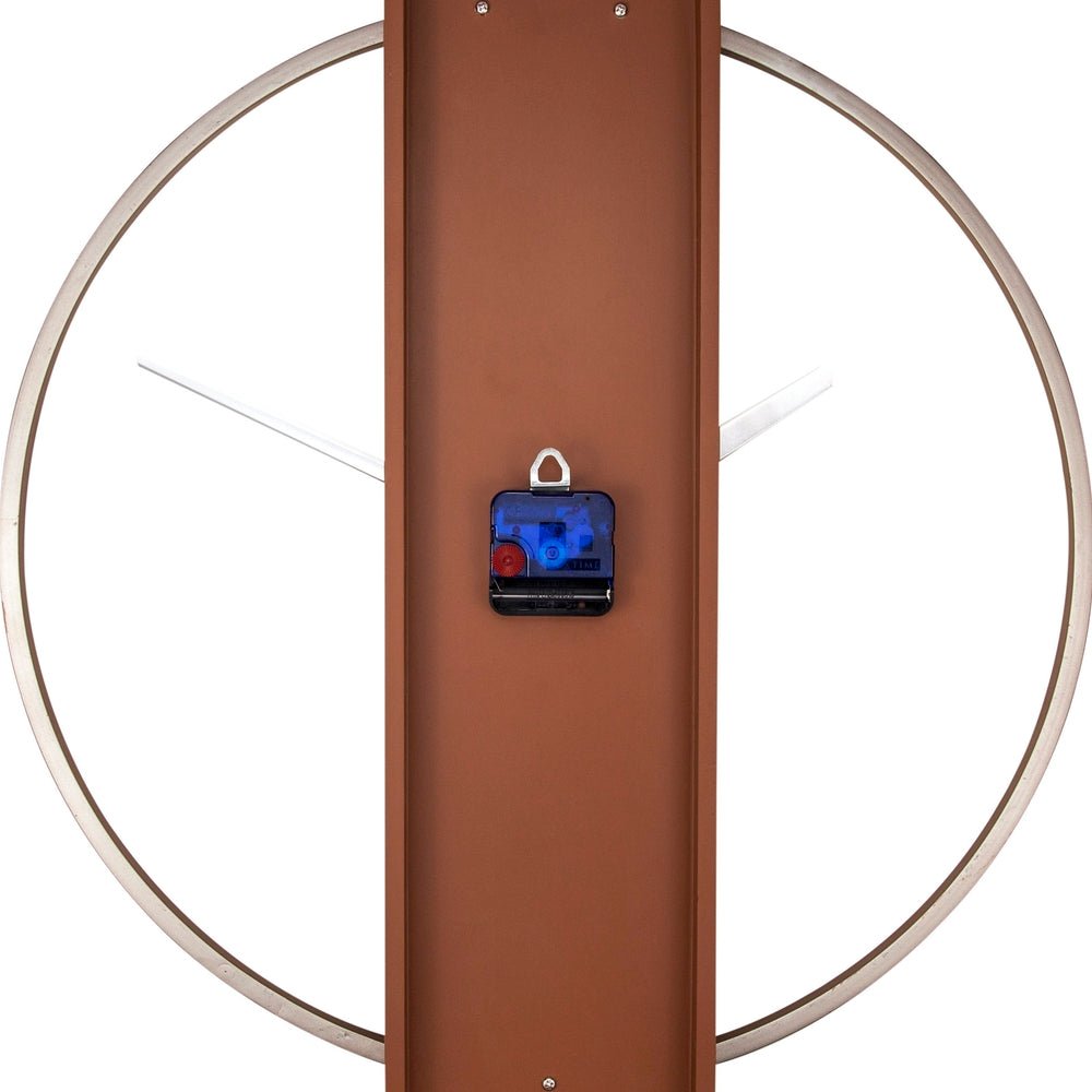Wood/Steel Brown Wall Clock 50cm - TickTockClocks