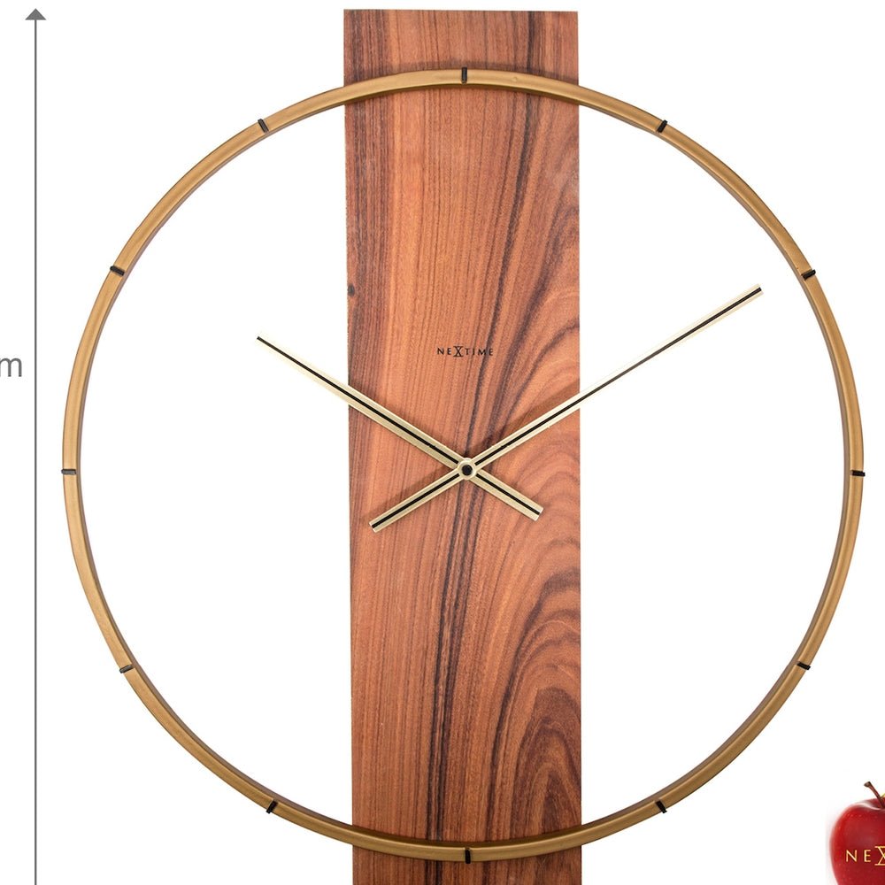 Wood/Steel Brown Wall Clock 50cm - TickTockClocks
