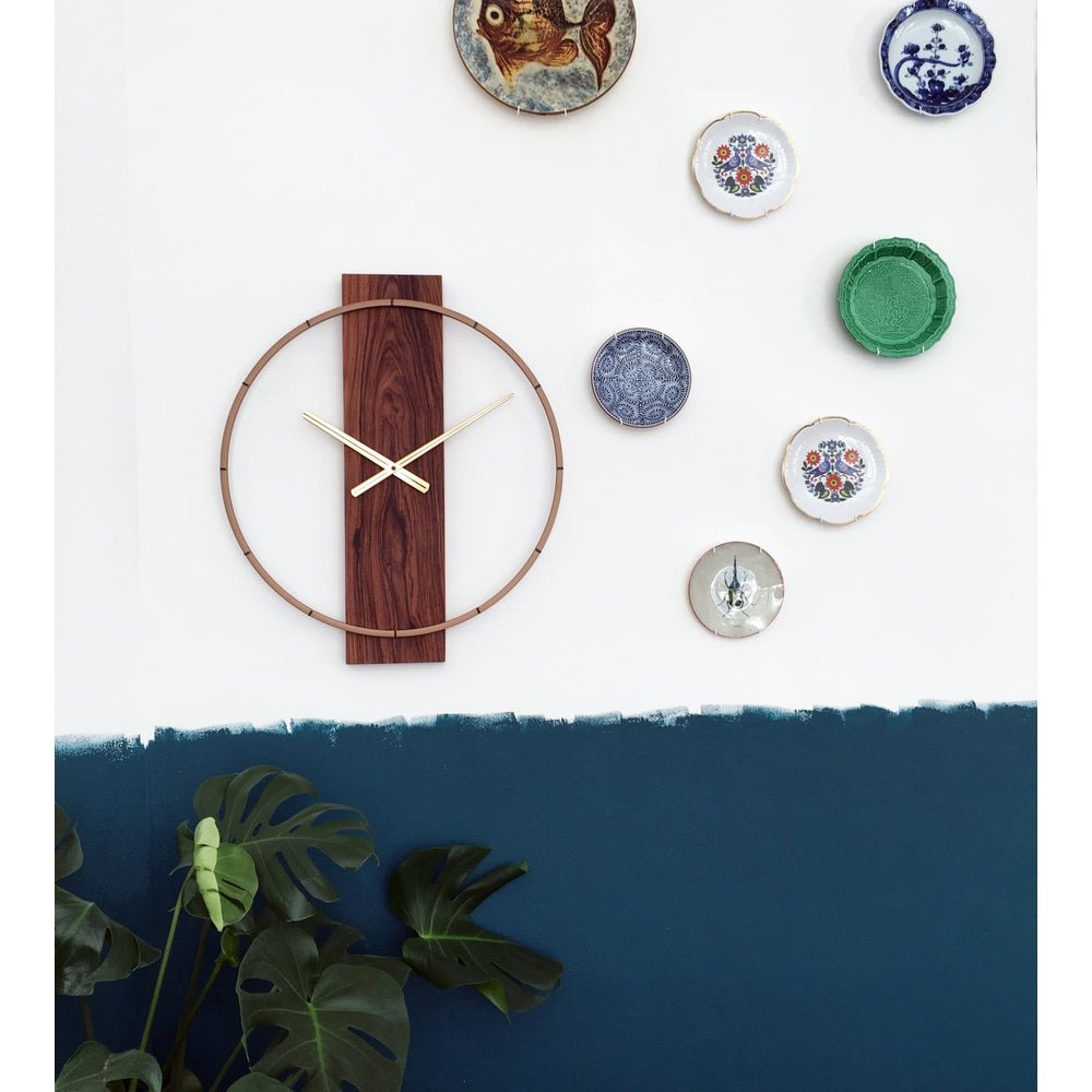 Wood/Steel Brown Wall Clock 50cm - TickTockClocks