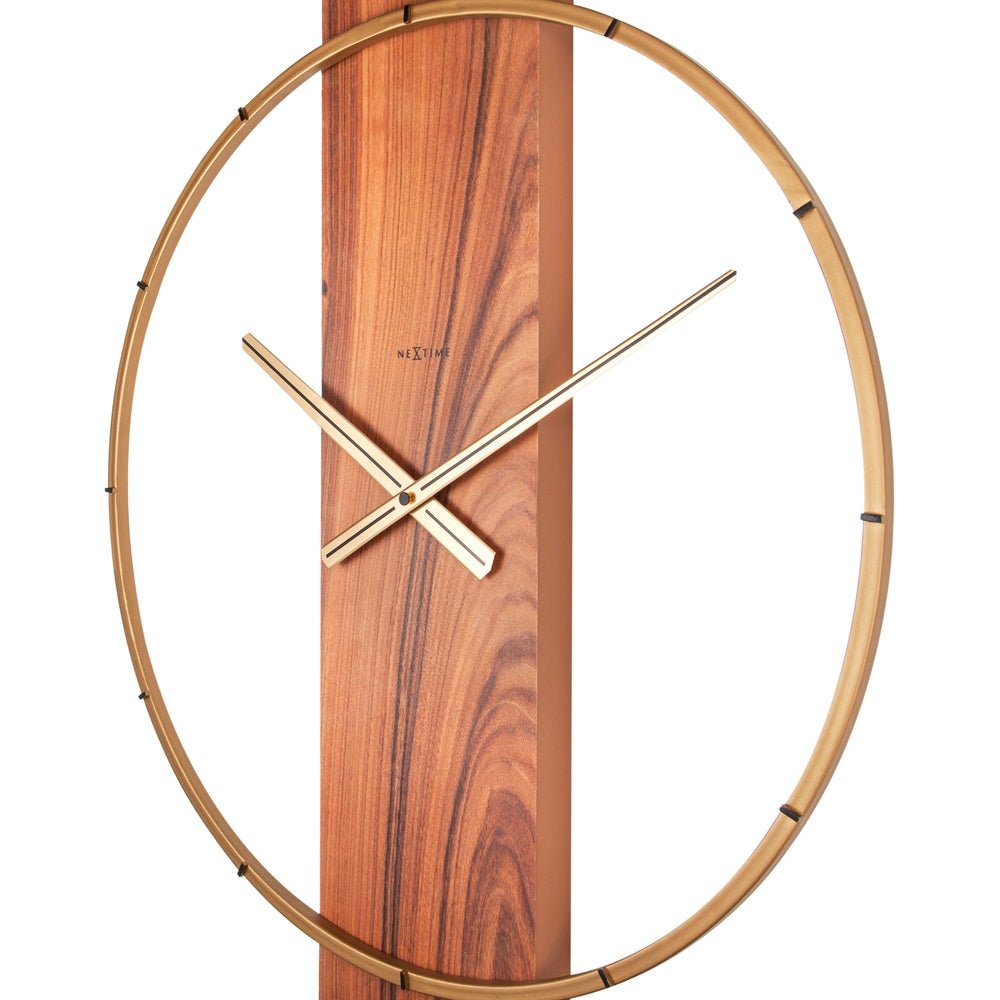 Wood/Steel Brown Wall Clock 50cm - TickTockClocks