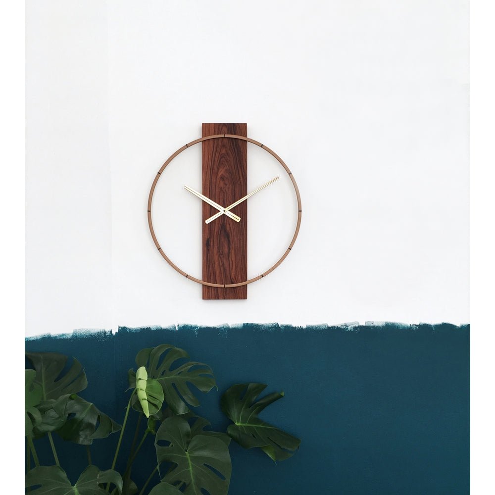 Wood/Steel Brown Wall Clock 50cm - TickTockClocks