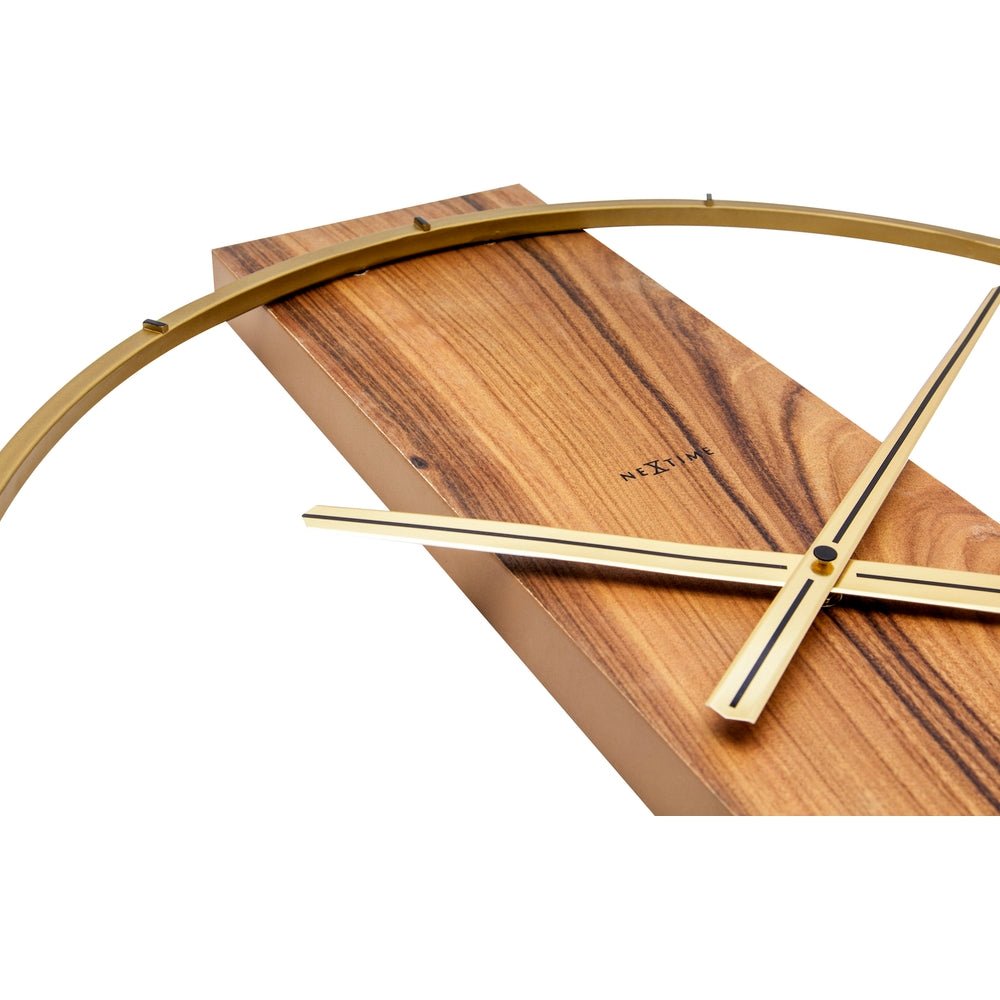 Wood/Steel Brown Wall Clock 50cm - TickTockClocks